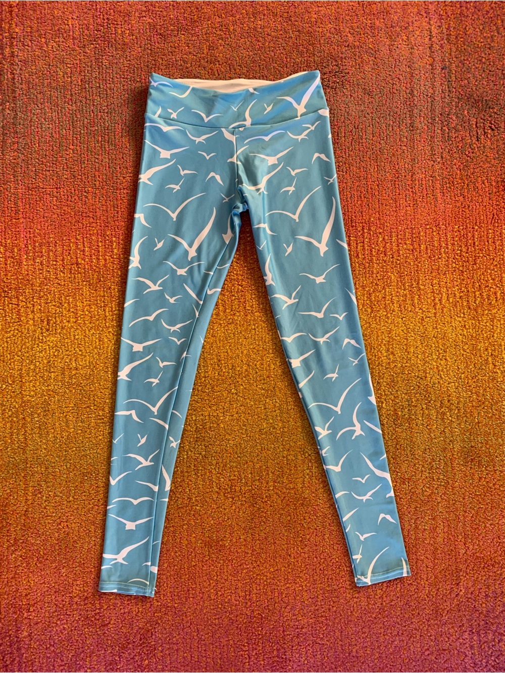Women’s Society6 Blue Seagull Print Swim Leggings